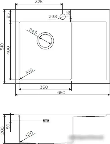 Кухонная мойка Omoikiri Akisame 65-IN-L 4973058 - фото товара