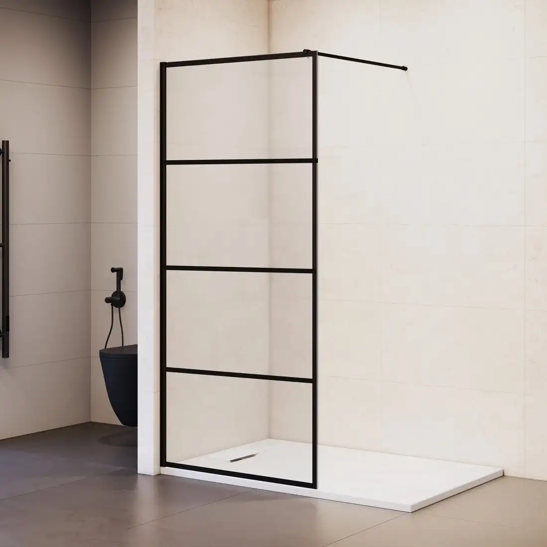 Душевая стенка RGW WA-019B 351001970-84 (черный/прозрачное стекло) - фото товара