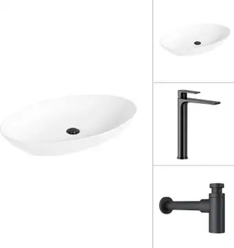 Умывальник Lauter 21571 + Reef 21CK8678BS с сифоном 21635B (черный матовый) - изображение в каталоге