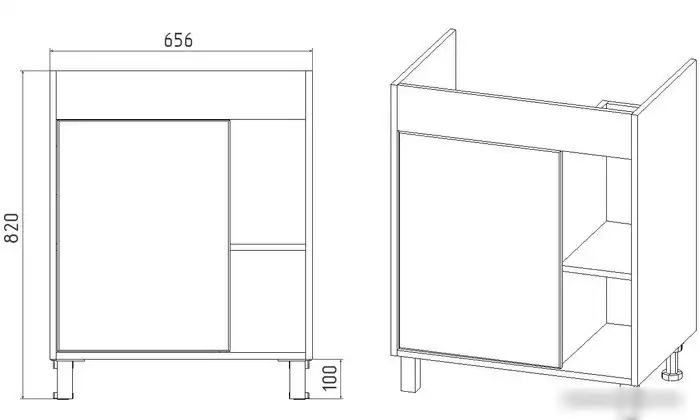 Viant Тумба под умывальник Бостон Como 70 VBOS70CO-T1ST – фото товара
