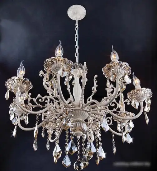 Подвесная люстра Евросвет 3281/8 белый с золотом/тонированный хрусталь – фото товара