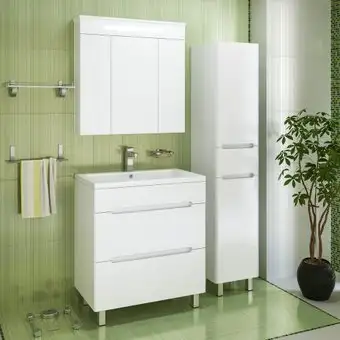 Runo Тумба с умывальником Runo Парма 75 + Omega 75 (напольная) – изображение в каталоге