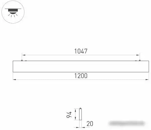 Светодиодная панель Arlight ALT-LINEAIR-FLAT-UPDOWN-DIM-S2094-1200-40W Warm3000 031530 – фото товара