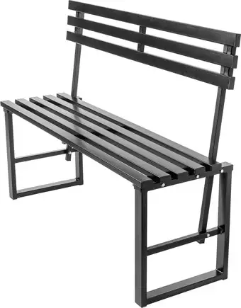 Скамейка Sundays Relax СКМС-1 со спинкой (черный) – изображение в каталоге