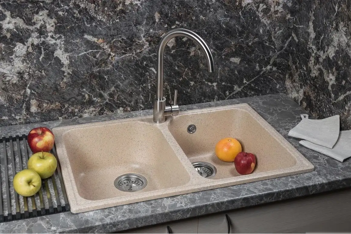 Кухонная мойка Marblan Duas (гранит, с сифоном) - фото товара