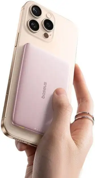 Внешний аккумулятор Baseus PicoGo AM41 Ultra-Slim Magnetic Power Bank 5000mAh (розовый) – фото товара