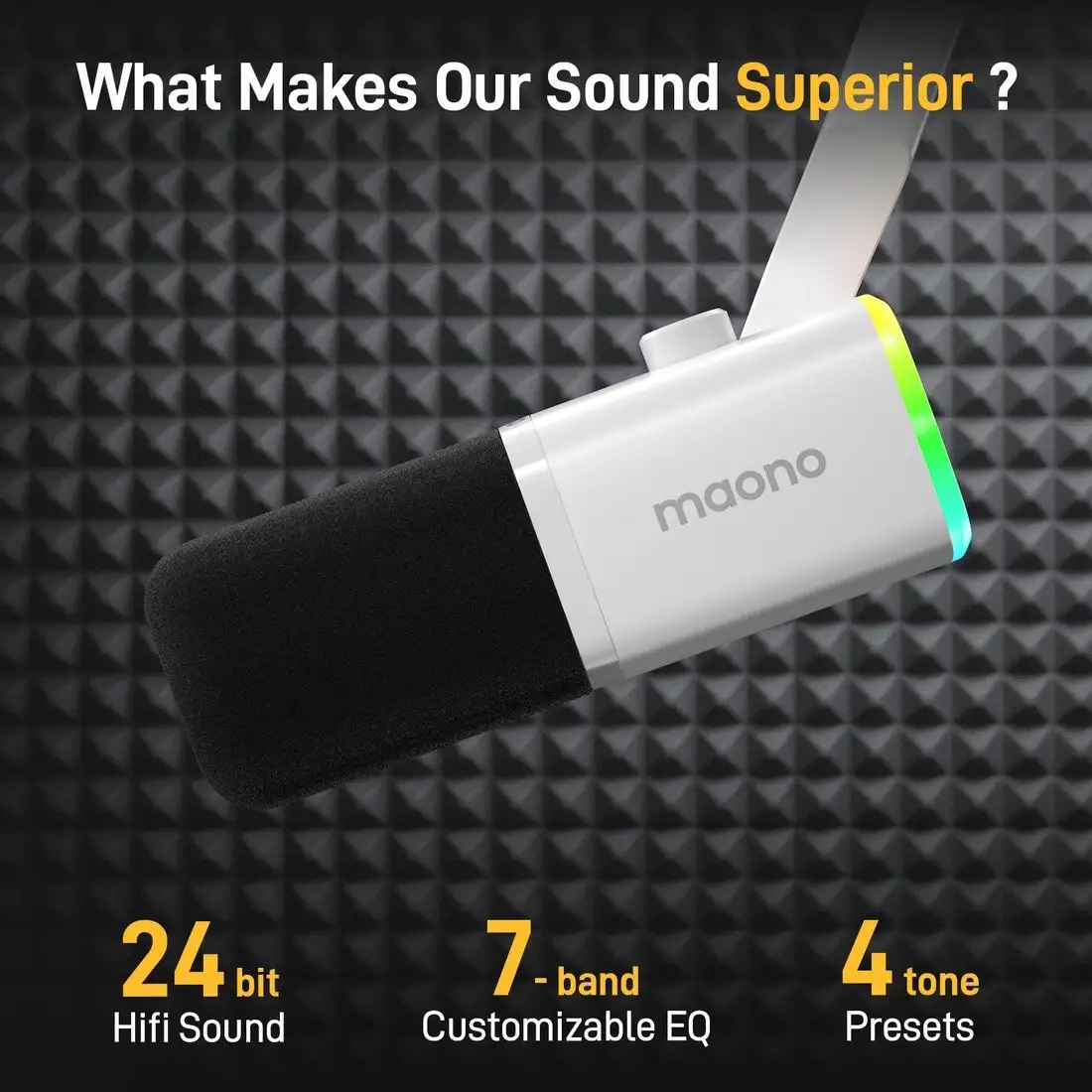 Проводной микрофон Maono PD100X (белый) – фото товара