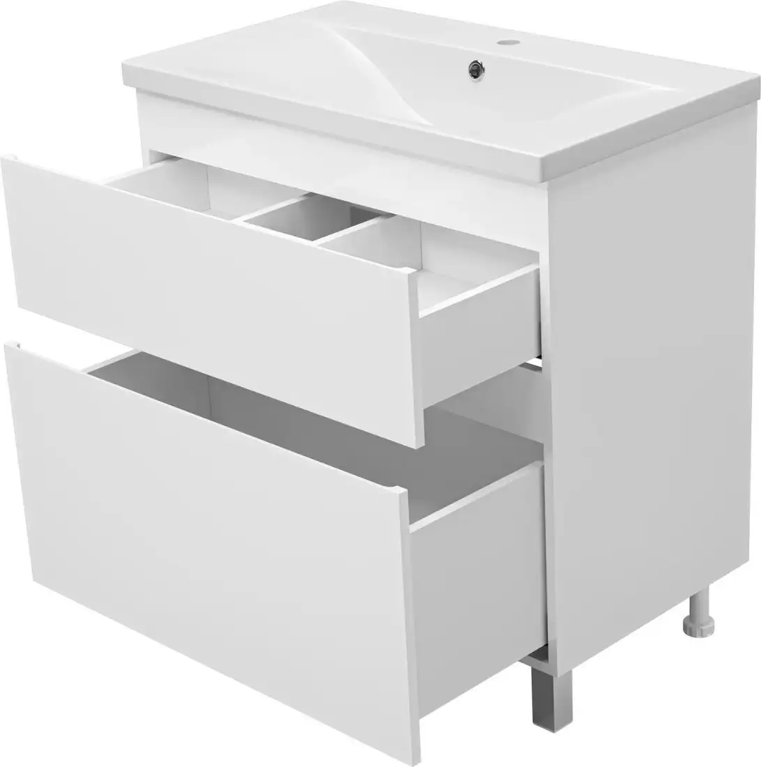 Misty Тумба под умывальник Лаки 80 П-Лак-01080-0112Я+RCW-140380WH – фото товара