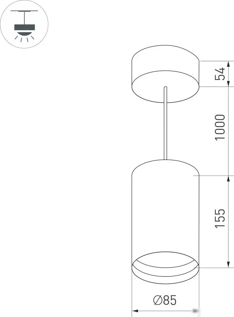 Подвесная люстра Arlight SP-POLO-HANG-R85-15W White5000 BK-BK 40deg 027422 – фото товара