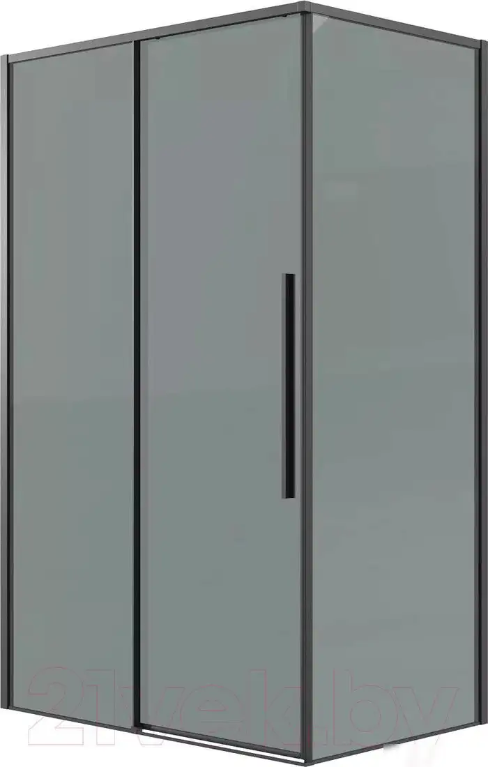 Душевая стенка Grossman Galaxy 100х195 200.K33.01.100.21.10 (черный матовый/стекло тонированное) - фото товара