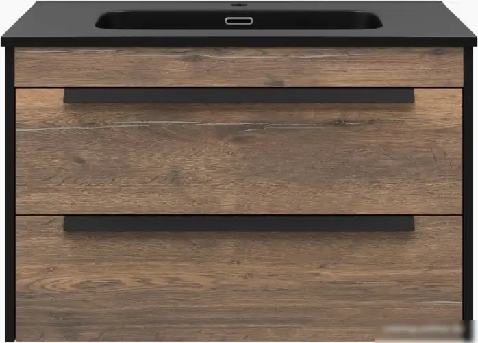 Brevita Тумба под умывальник Monsour 80 MON-09080-0102Я (черный/темное дерево) – фото товара