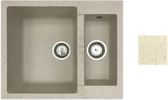 Кухонная мойка БелЭворс Duet L (бежевый, без сифона) - изображение в каталоге