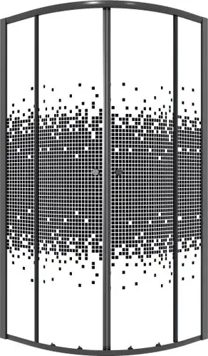 Душевой уголок Niagara Eco NG-1003-14BLACK 80x80x190 (черный/стекло мозаика) - изображение в каталоге