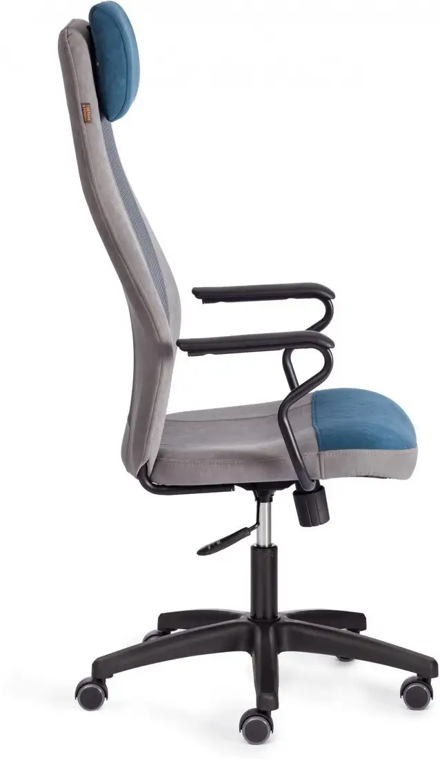 Офисное кресло TetChair Aviator флок/ткань (синий/серый/серый) – фото товара