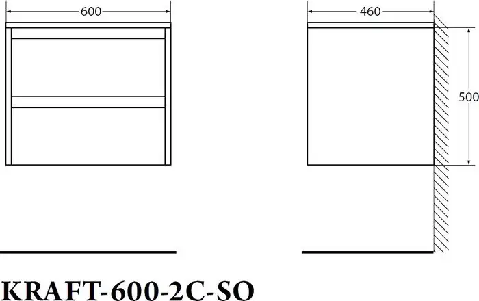BelBagno Тумба под умывальник Kraft-600-2C-SO-BO (bianco opaco) – фото товара