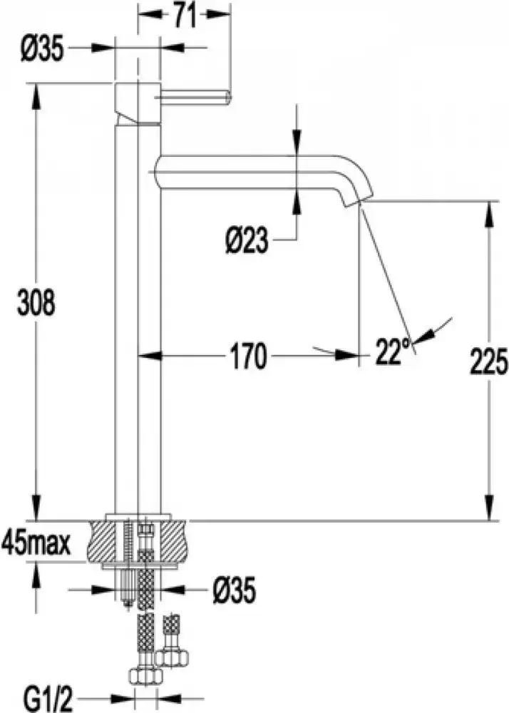 Смеситель Hansberge H2031 (бронза) - фото товара