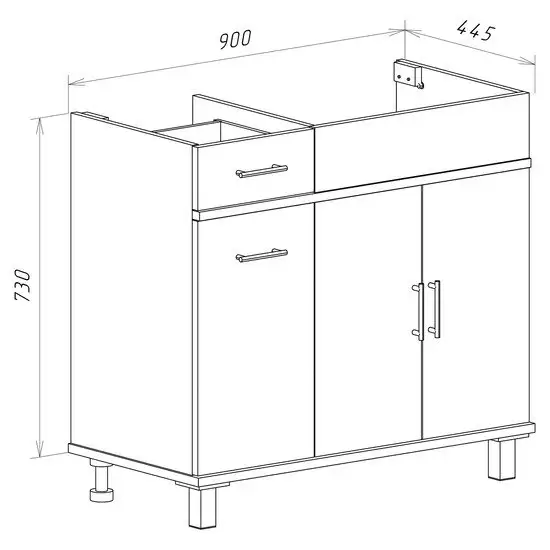 Мебель для ванных комнат Misty Купер-90 с Б/К белая правая П-Куп01090-012БкП – фото товара