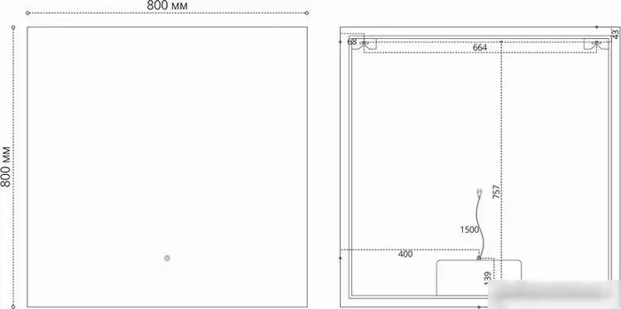 Grossman Зеркало Pragma-норма Black LED 1880802 (с сенсорным выключателем и подогревом) – фото товара