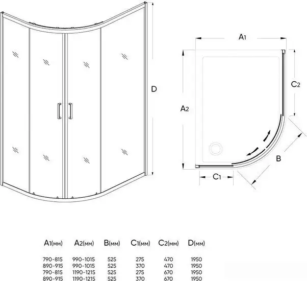 Душевой уголок Veconi RV-03 RV03-12090A-01-19C1 - фото товара
