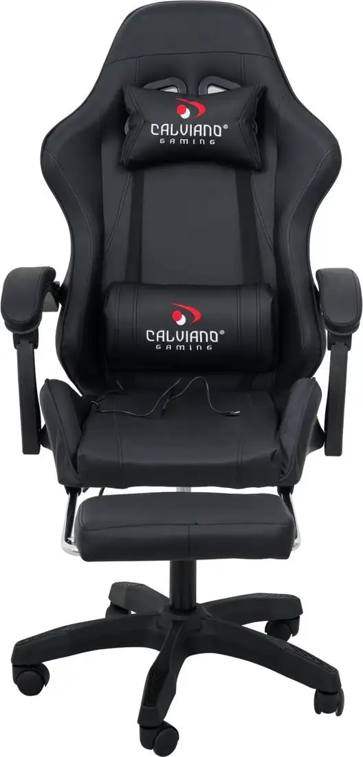 Игровое (геймерское) кресло Calviano 1590 (PU, черный) – фото товара