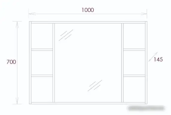 Onika Шкаф с зеркалом Тимбер Универсальный 100.00 210017 (дуб сонома) – фото товара