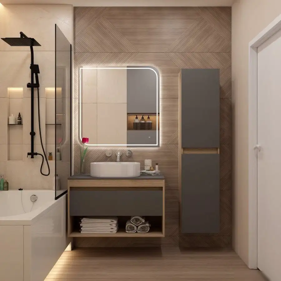 Teymi Тумба под умывальник Ritta 85 T60532 (дуб эврика/графит матовый) – фото товара