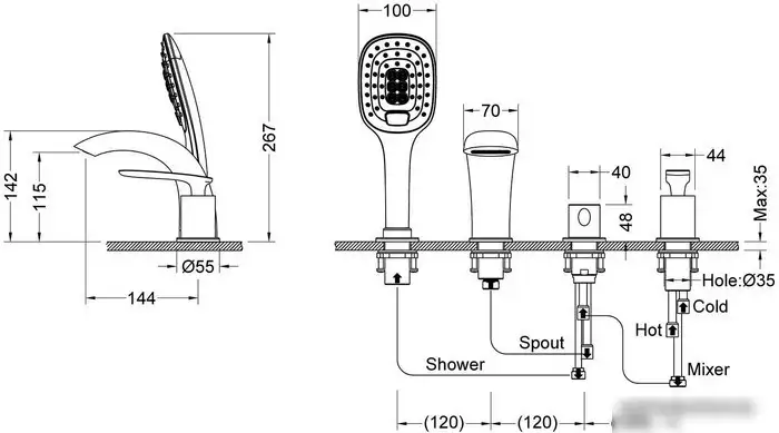 Смеситель Timo Helmi 4020/03Y (черный) - фото товара
