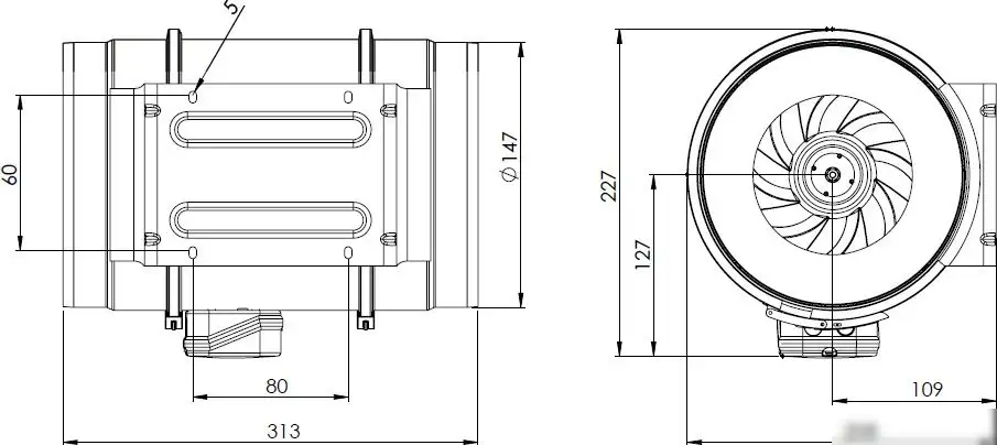 Осевой + радиальный вентилятор Bahcivan BMFX 200/2V – фото товара