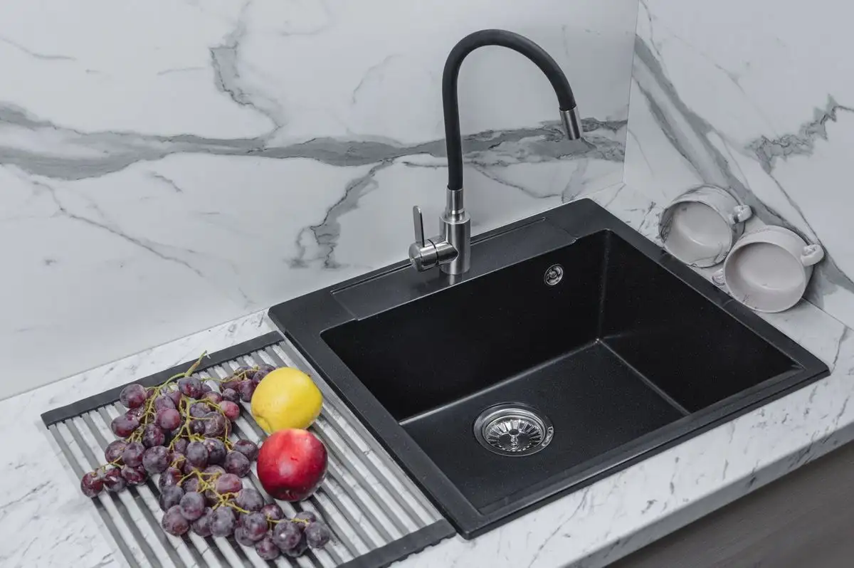 Кухонная мойка Marblan Cubi (оникс, с сифоном) - фото товара