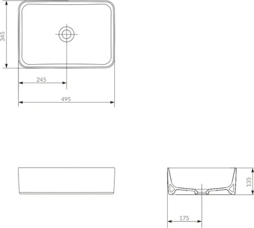 Умывальник Cersanit Crea 50 Rectangular 64755 - фото товара
