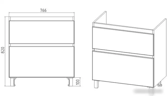 Viant Тумба под умывальник Марсель Como 80 VMAL80CO-T2Y – фото товара