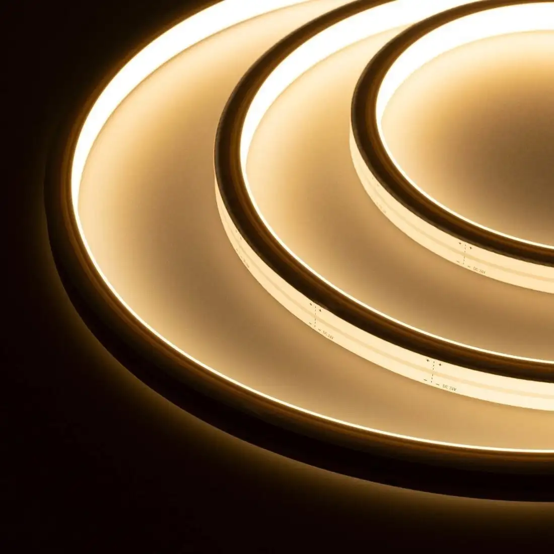 Гибкий неон Arlight 9.6W/m 140LED/m 2835SMD теплый белый 5M Moonlight-Top-A140-13x12mm 24V Warm3000 027947(1) – фото товара