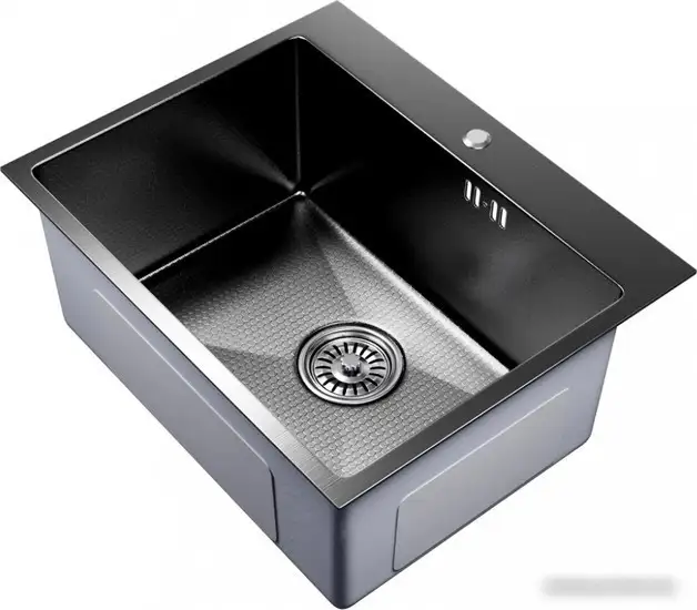 Кухонная мойка Mixline Pro 552935 (черный графит, с сифоном) - фото товара