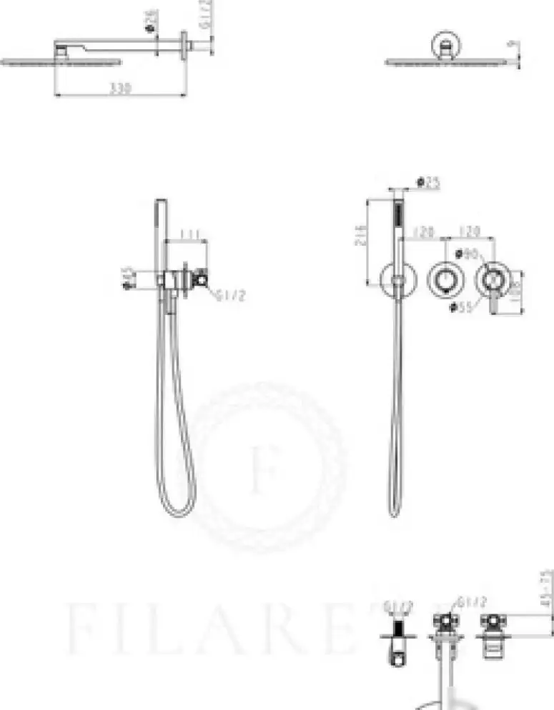 Душевая система Filarete Roun FL1030 (Графит) - фото товара