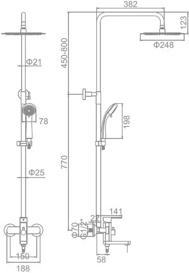 Душевая система Ledeme L72416 - фото товара