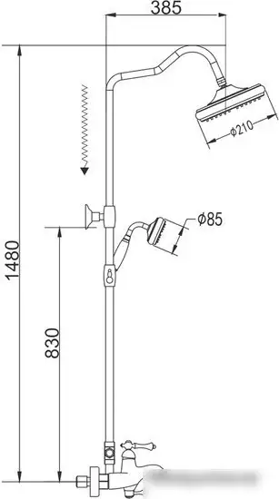 Душевая система Rose R0136Q - фото товара