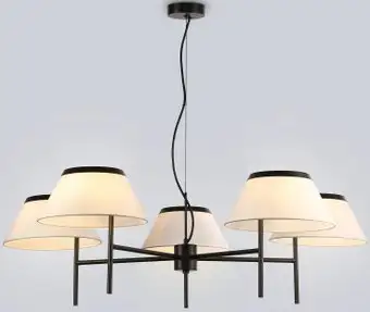 Подвесная люстра Ambrella LH72453/5 BK/WH (черный/белый) – изображение в каталоге