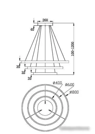 Подвесная люстра Maytoni Rim MOD058PL-L100B3K – фото товара