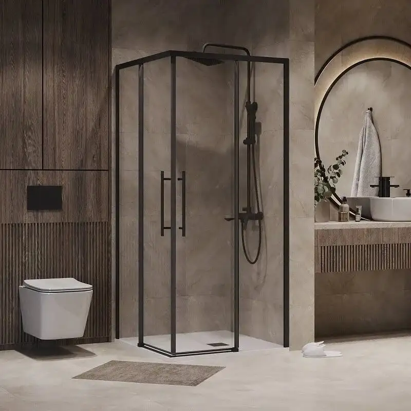 Душевой уголок Niagara NG-6830-34BLACK 100x100x195 (черный матовый/прозрачное стекло) - фото товара