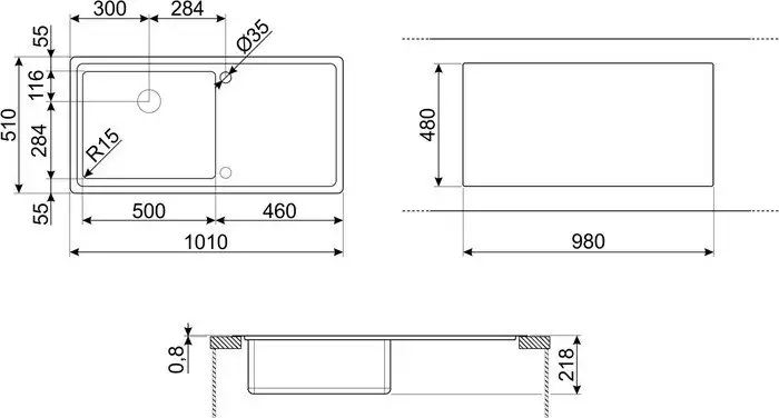 Кухонная мойка Smeg LFT100S - фото товара