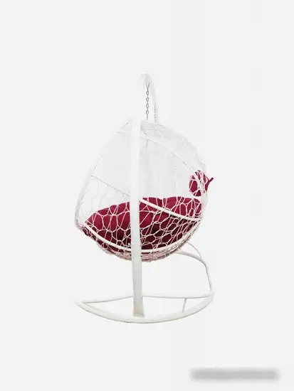 Подвесной диван M-Group Лежебока 11180102 (с белым ротангом/бордовая подушка) – фото товара