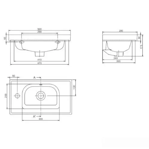 Умывальник CeraStyle Frame mini VB015F32L00 - фото товара