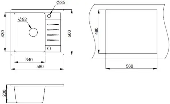 Кухонная мойка Granula 5803 (белый) - фото товара