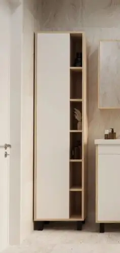 Mixline Шкаф-пенал Милтон-50 557617 (левый, дуб сонома/белый ) – изображение в каталоге