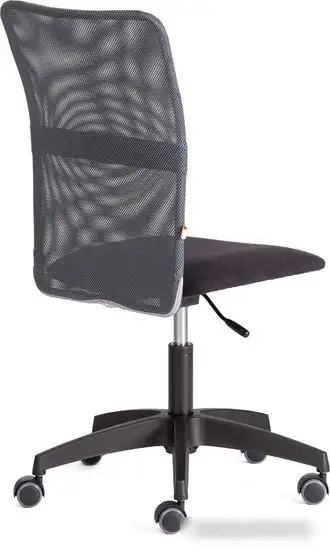 Кресло TetChair Star флок/ткань (черный/серый, 35/W-12) – фото товара