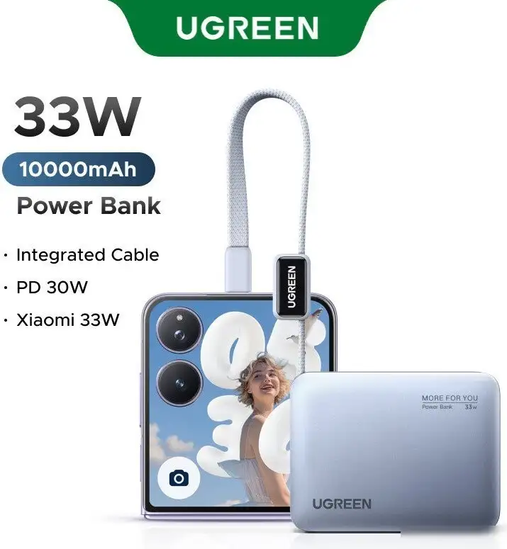 Внешний аккумулятор Ugreen PB584 75173B 10000mAh (серый, китайская версия) – фото товара