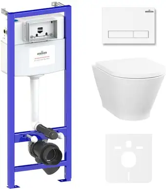 Унитаз Lavinia Boho Relfix Elegant Rimless 6 в 1 87561059 (белый пластик) - изображение в каталоге