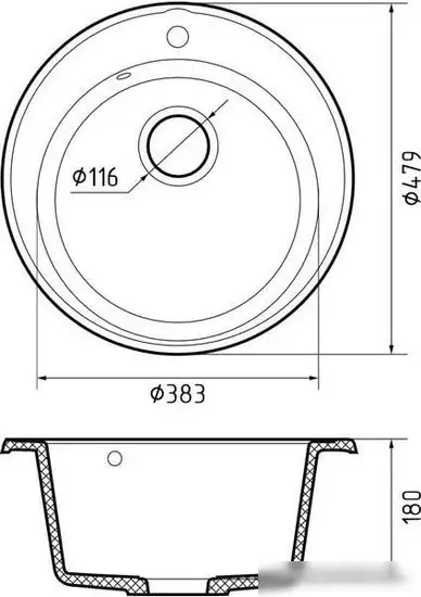 Кухонная мойка GranFest QUARZ Z-08 (темно-серый) - фото товара