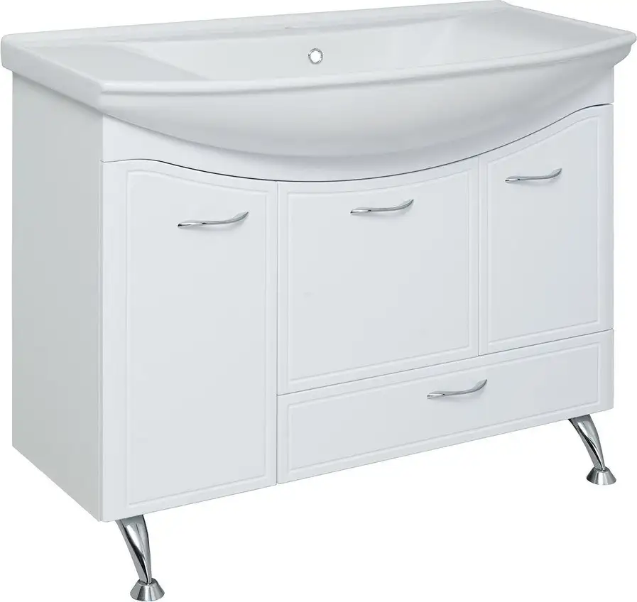 Runo Тумба с умывальником Runo Севилья 105 с корзиной для белья + Стиль 1050 (напольная) – фото товара