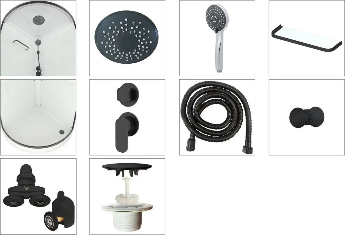 Душевая кабина Domani-Spa Simple 100x100 DS01Sm110LGrCl00.Gt-V1.2-Black - фото товара